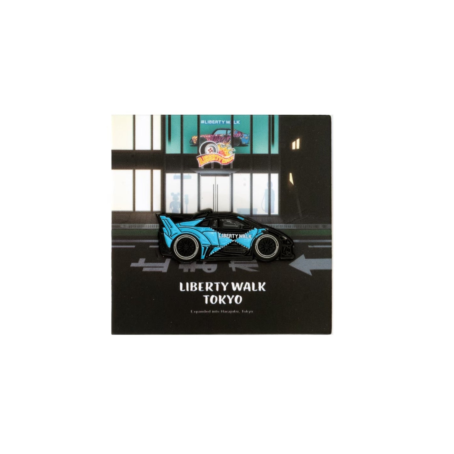 Leen Customs Pin Badge LB-Silhouette WORKS MURCIELAGO GT Evo SKYBLUE / BLACK