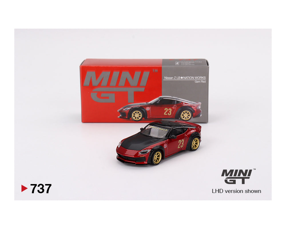 (Preorder) Mini GT 1:64 CLDC Magazine with Nissan Z LB Nation Works – M Red – China CLDC Exclusives