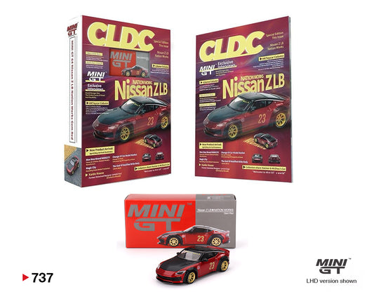 (Preorder) Mini GT 1:64 CLDC Magazine with Nissan Z LB Nation Works – M Red – China CLDC Exclusives